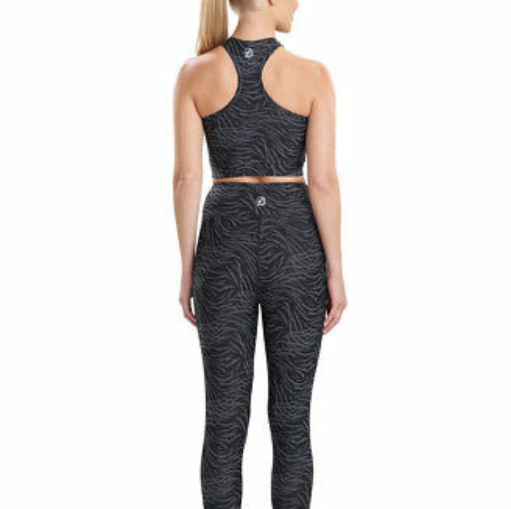 Josie Natori Getaway Animal-Print Cropped Tank Top Black - Picture 2 of 2